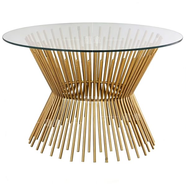 Modern Designer Large Table Gold Metal Wire High Standard Quality Home Hotels Coffee Tables Glass Mirror Top for Dining Outdoor