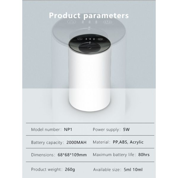 HOMEFISH ABS PP Электрический диффузор ароматизации Автомобильный диффузор ароматизации 2000 мАч