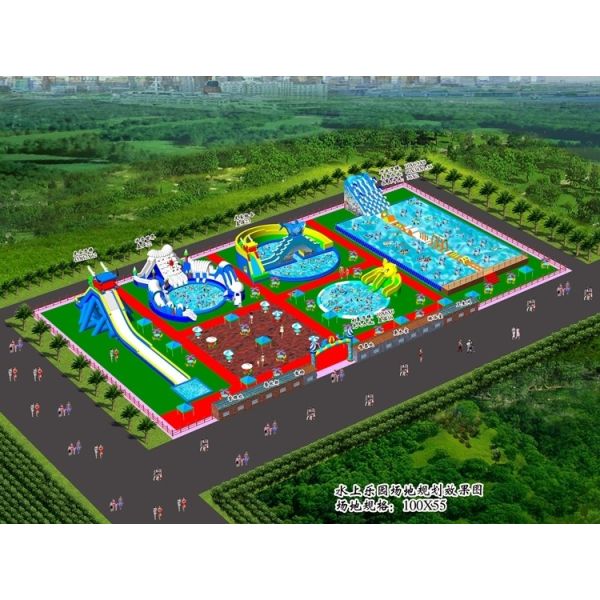 Outdoor Inflatable Water Park Very Large Aqua Fun Park for Adults and Kids Amusement