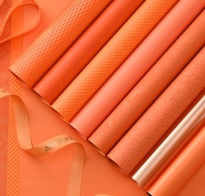 Papel de envoltura de flores de Halloween naranja