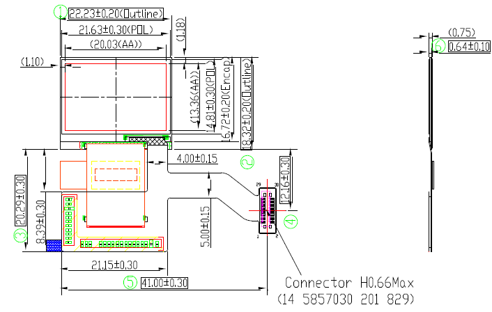 120 X 180 Resolution PMOLED Display , 0.95 Inches Full Color OLED Display
