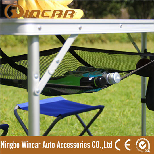 Foldable picnic camping table with 4 chairs with side pocket