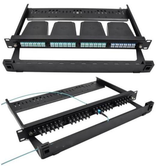 1U MPO MTP 光ファイバーパッチ パネル 24 ポート データセンター