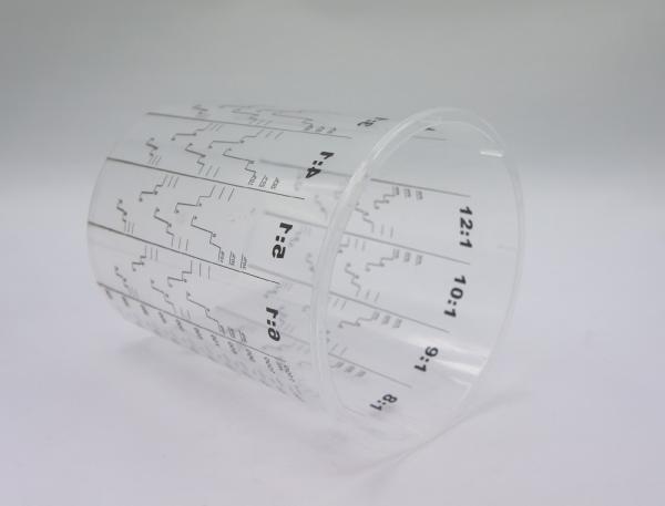 1300 ml Disposable Mixing cup Auto Plastic Single Use plastic pots measuring printed cup calibrated-up cup