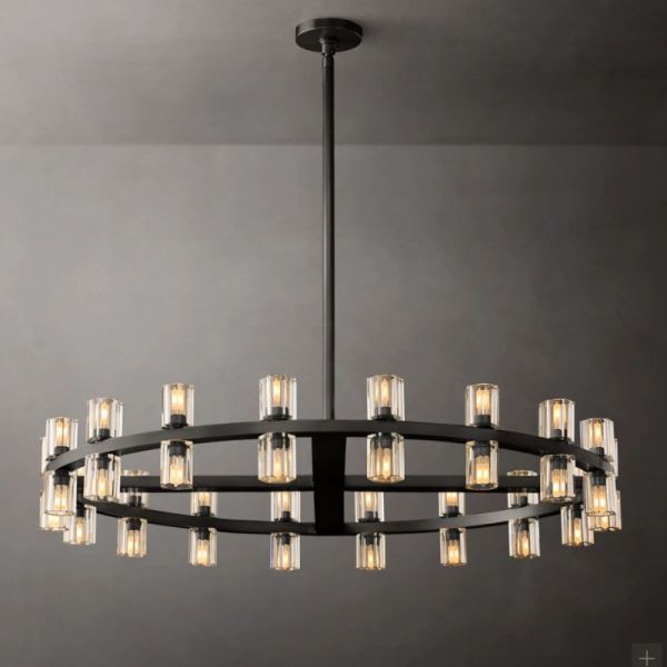 Elegant Chrome Finish Crystal Chandelier in 140CM Diameter