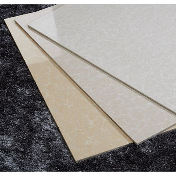 White Glazed Double Charge Vitrified Ceramic Floor Tiles for Kitchen and Bathroom