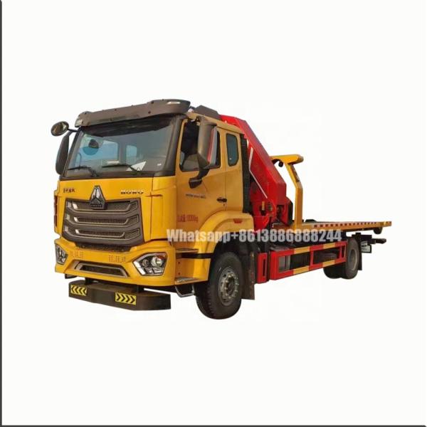 Sinotruk 4*2 Tow Truck Platform   With  Fold Boom Crane  Folding Arm Crane Truck Mounted