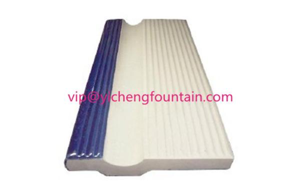Outdoor Noble Glazed Ceramic Swimming Pool Edge Tiles Lattice Pattern Antibacterial