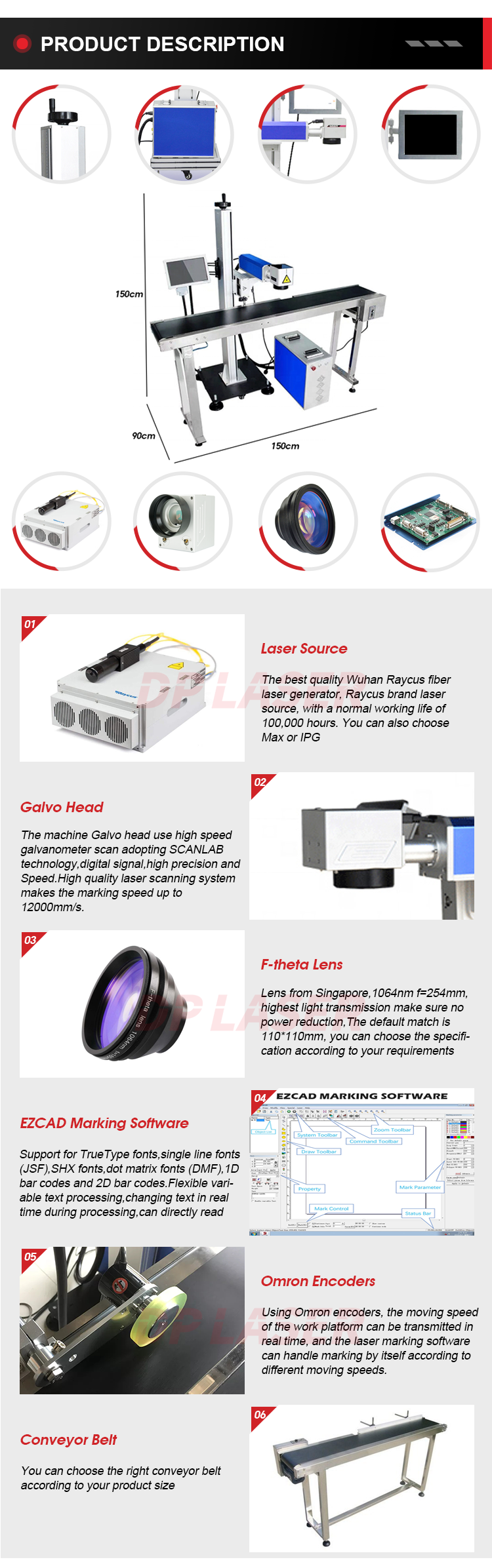 30W 50W 100W летая онлайн бутылка с водой трубы PE PVC PP PPR машины маркировки лазера волокна