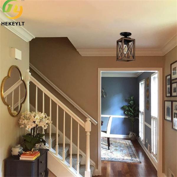 E26 Farmhouse Iron Lantern Pendant Light Rustic Industrial Cage