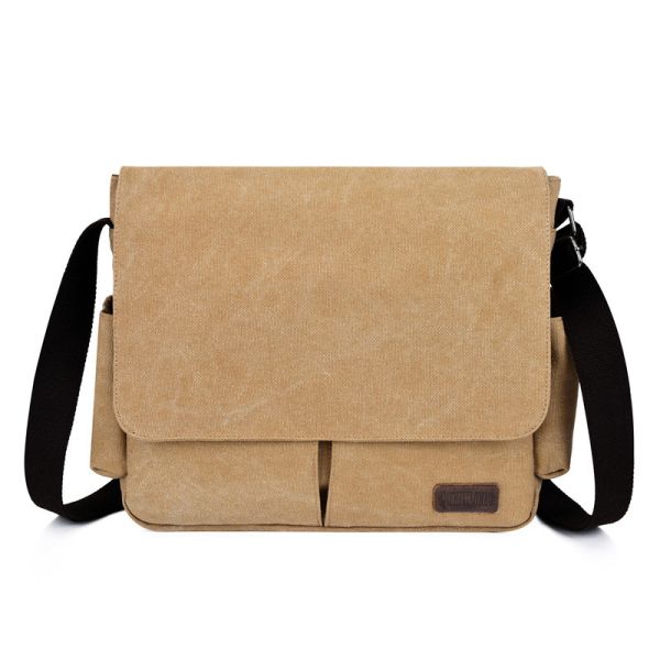 16.5 / 17 Inch Flap Men Sling Crossbody Laptop Canvas Shoulder Messenger Bag For Men