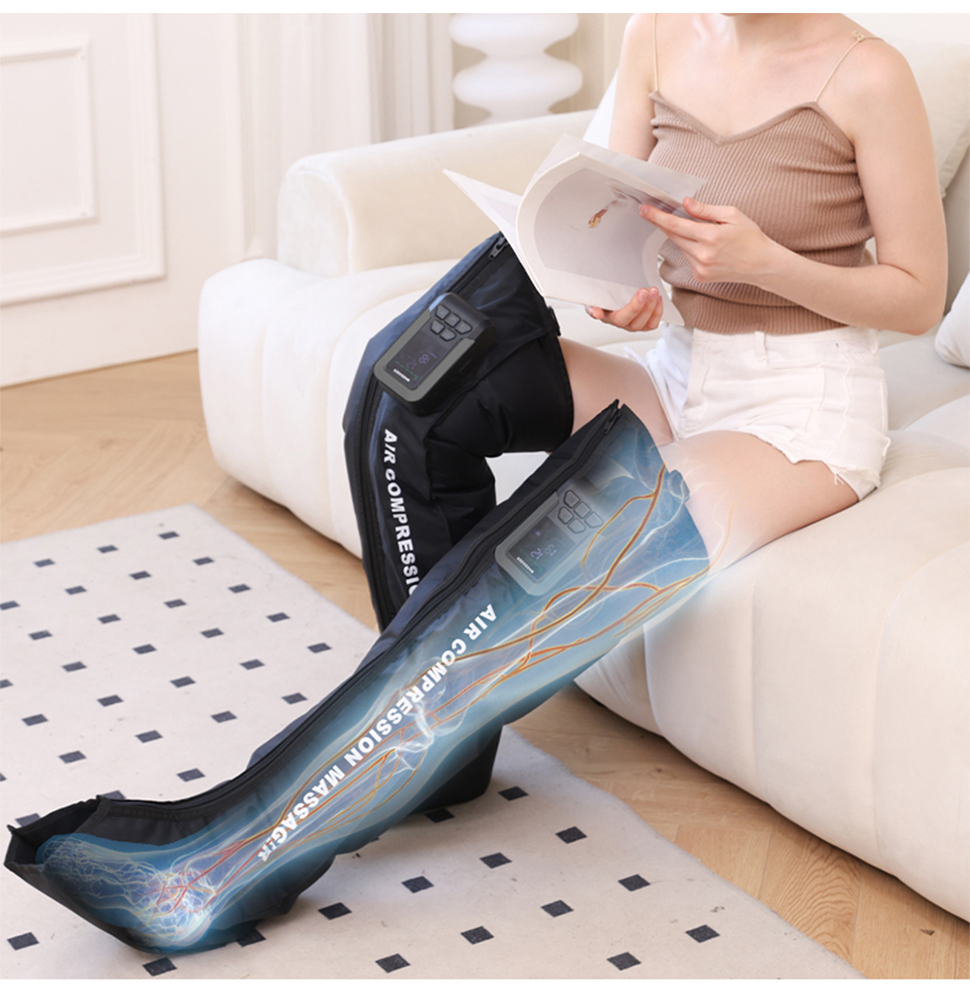 360 Air Pressure Foot and Calf Leg Airbag Massage Machine Shiatsu Heat Vibration Calf Foot Massager Machine
