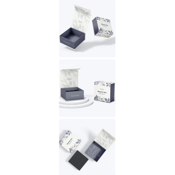 Boîte à cadeaux magnétique à deux côtés, estampage à chaud, bijoux personnalisés, parfums, boîte à cadeaux