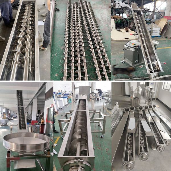Custom stainless steel screw feeder bucket elevator conveys powder and granular materials, suitable for mining, feed, grain, petroleum, and construction industries