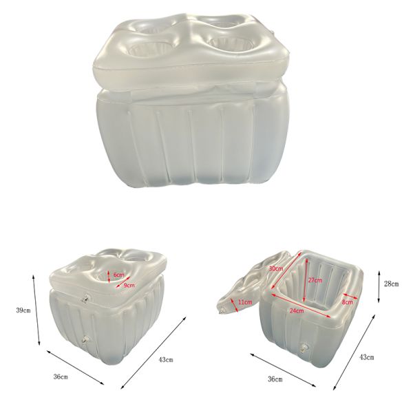 Inflatable Floating Ice Cooler with Lid, Customizable PVC Pool Drink Cooler with Cup Holders for Summer Parties, OEM ODM Supported Customizable Inflatable Floating Cooler with Lid, PVC Pool Ice Bucket