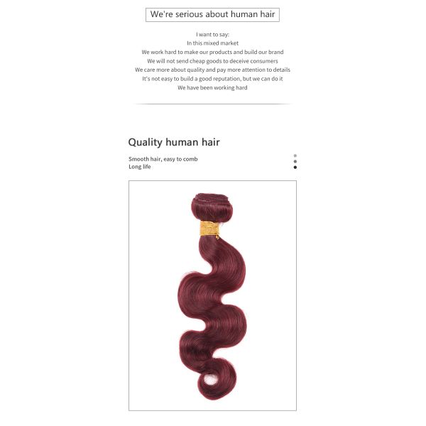 14inch 99j Body 800 Reinforced Vibrant Colored Human Hair Bundles Body Wave