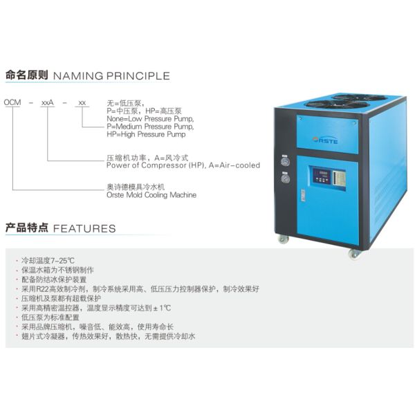 Plastic Mold Cooling Machine Air Type Water Industrial Chiller