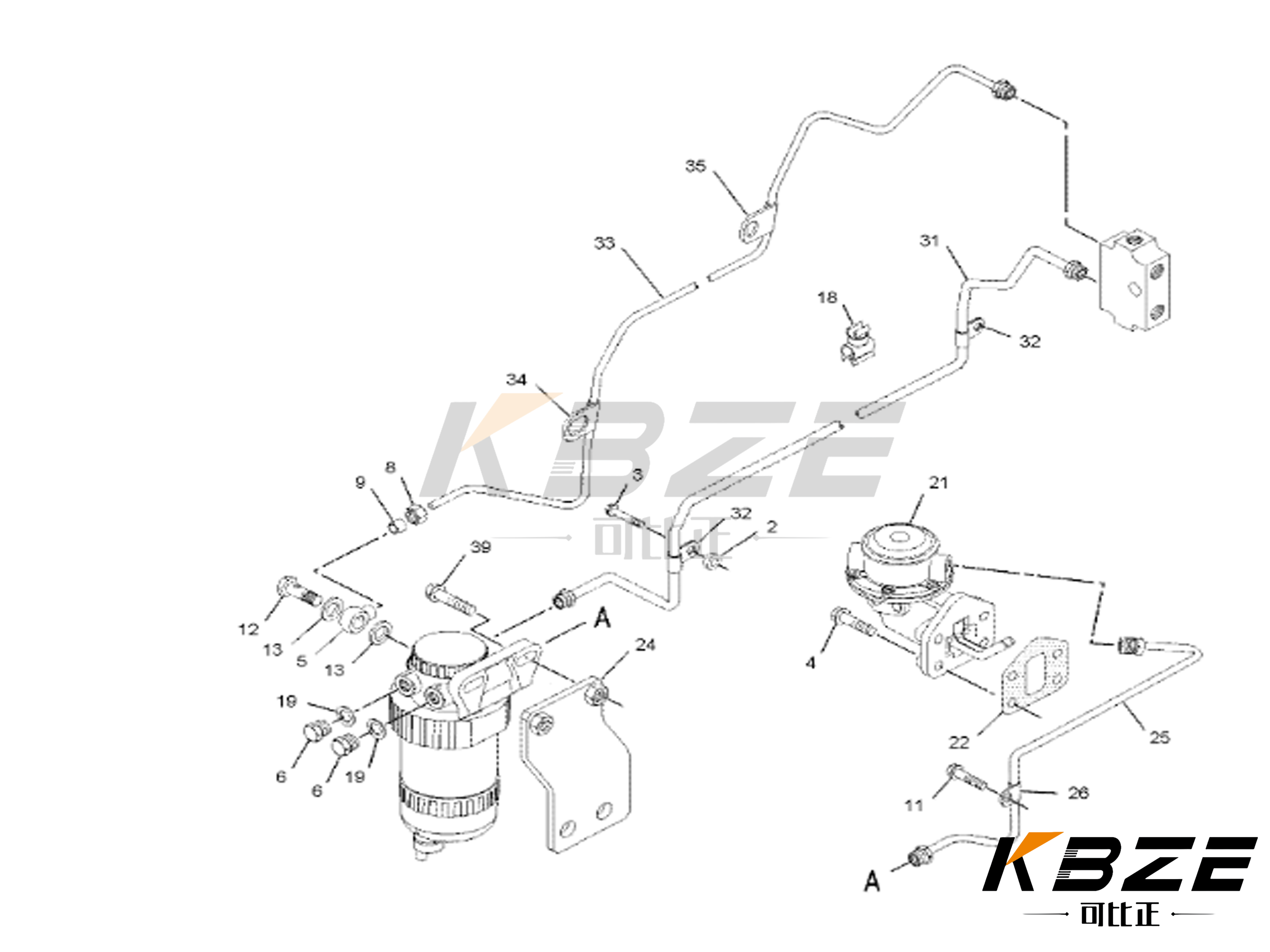 КБЗЕ ДВОГОВОДНЫЕ ПАРТЫ ДВОГОВОДНЫЙ ПУМПА 2641А070 для MASSEY FERGUSON ТРАКТОРА