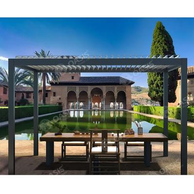 Garden Freestanding Aluminum Automatic Louvered Pergola 100% Waterproof Heavy Duty