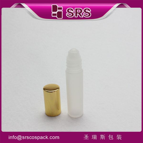 wholesale 1/6oz 5ml plastic empty perfume roll on bottle with stainless stell roller ball