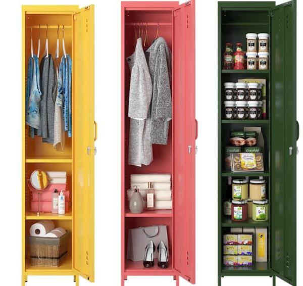 Ajutable Feet Ventilation Two Keys Colorful Metal Lockers