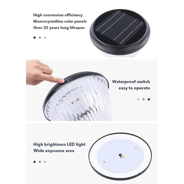 LED Solar Wall Light With Motion Sensor IP65 Waterproof for Outdoor Garden Patio