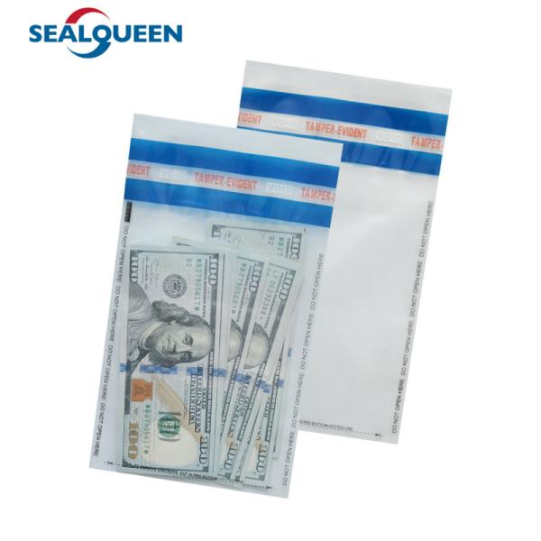 Saco plástico do dinheiro da segurança de Bag Self Sealing do correio do depósito da evidência da calcadeira para o banco