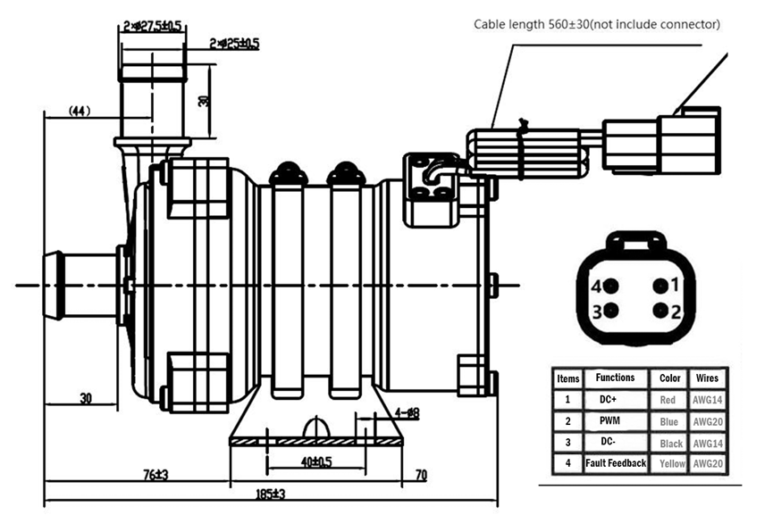 24V Electric Coolant Pump For Electric Dump Truck Coolant Circulation System