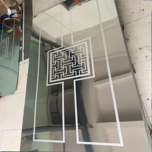Grado 201 304 316 Espejo grabado de acero inoxidable de hoja de patrón personalizado para la puerta del ascensor