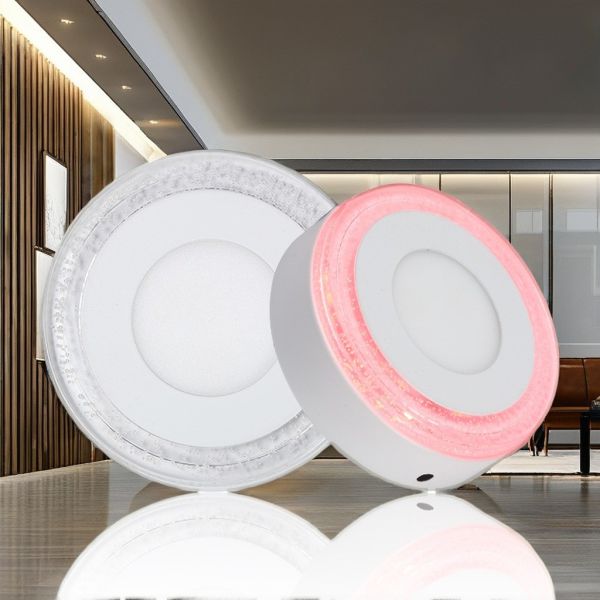 12 4W Two Round LED Surface Double Color Panel Light with Face Diameter Size of 195mm