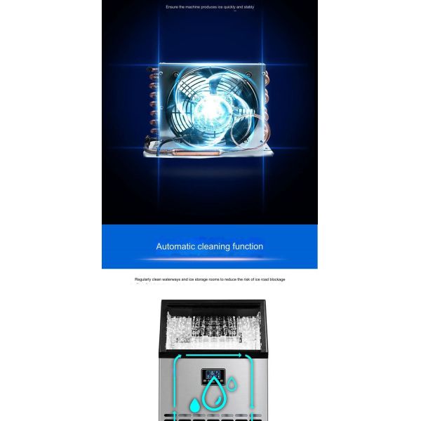 200W 50HZ Nugget Ice Maker for CBM0.14 Ice Cube Maker Compact and Space-Saving Design