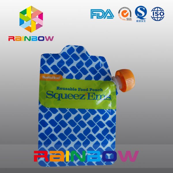 Споут дружелюбной еды Эко жидкостный кладет в мешки/упаковывающ с трубкой и ложкой споут