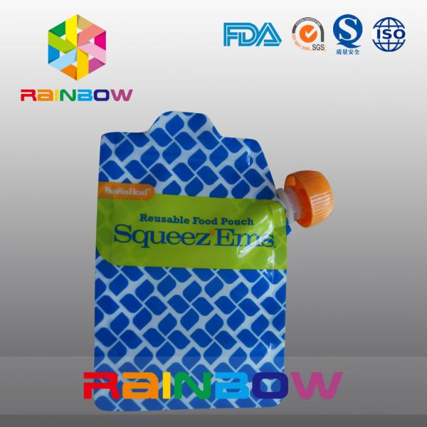 Eco friendly Food liquid spout bags / packaging with spout tube and spoon