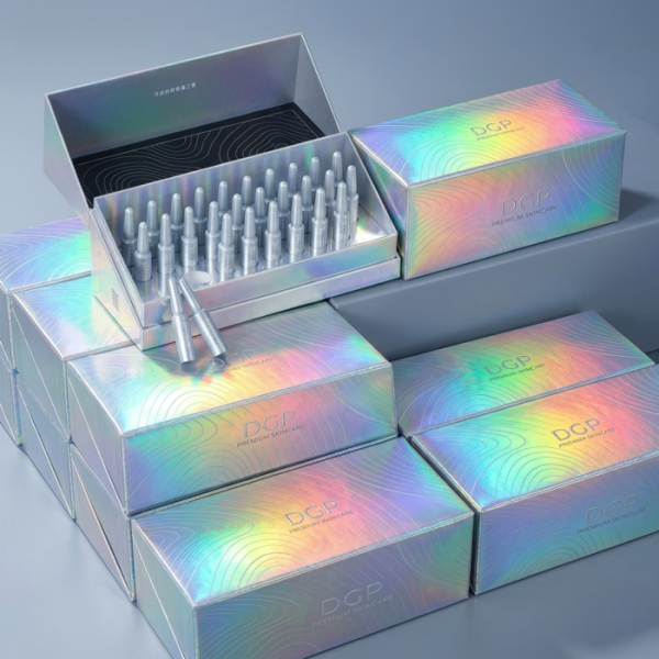Luxury Gold Silver Gradient Skincare Packaging Box