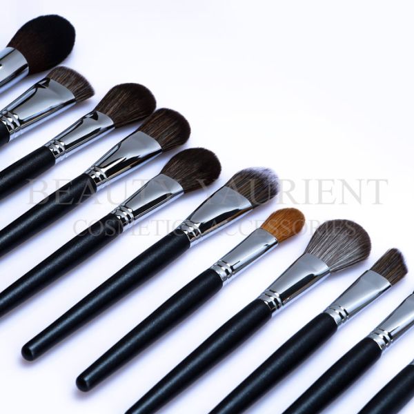 FSC Customized Ferrule Professional Cosmetic Brush Set Black Makeup Brushes Set
