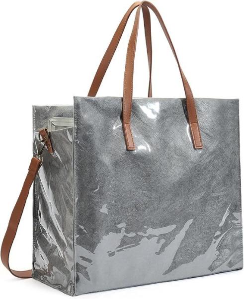 Sustainable Recyclable Tote Bag For Women, TPU Waterproof And Tyvek Paper Material Casual Shoulder Bag Handbag For Work, Travel, Gym