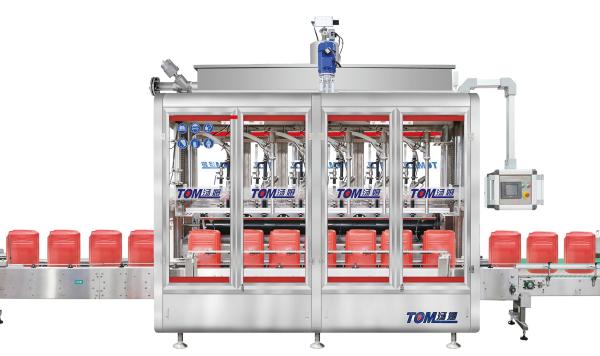5L-30L 8 Nozzles Lubricant Filling Machine PLC Controlled