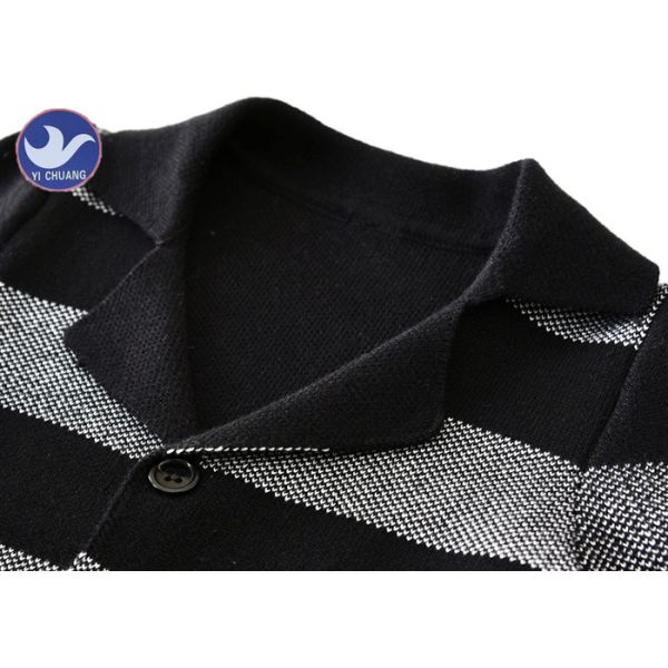 Boys Tailored Collar Kids Sweater Coat Stripes Children Knitted Blazer Suit