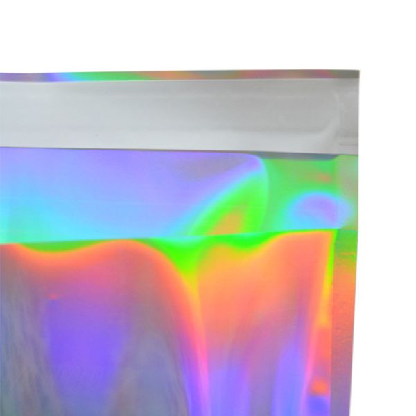 Colorful Laser Self Sealing Aluminum Foil Envelopes Holographic Adhesive Courier Plastic Packaging Bags