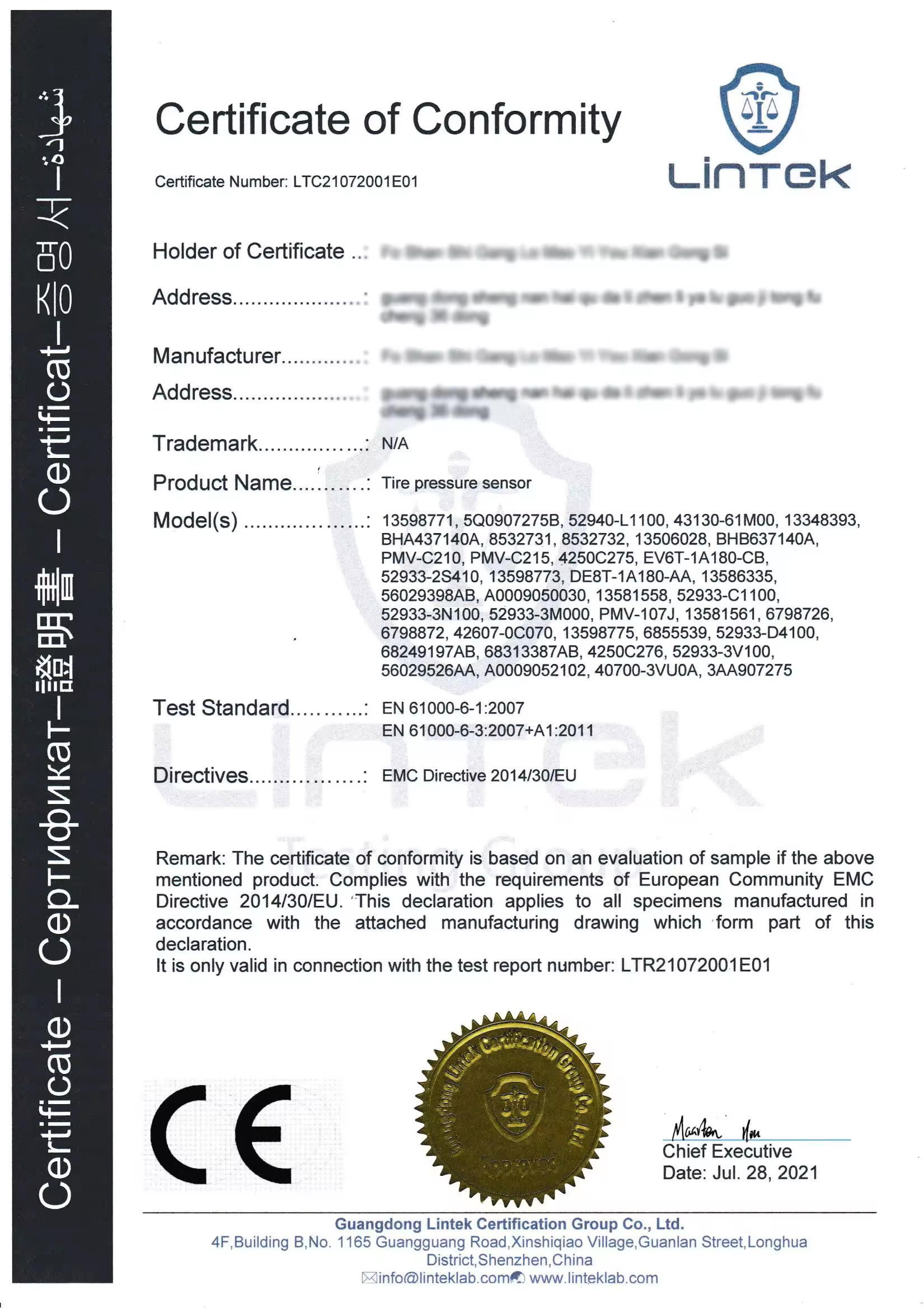 Guizhou Xinyuda Industrial Co., Ltd Certifications