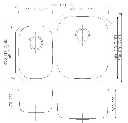 Тихая кухонная раковина шара двойника представления для для гостиницы/ресторана/домашнего