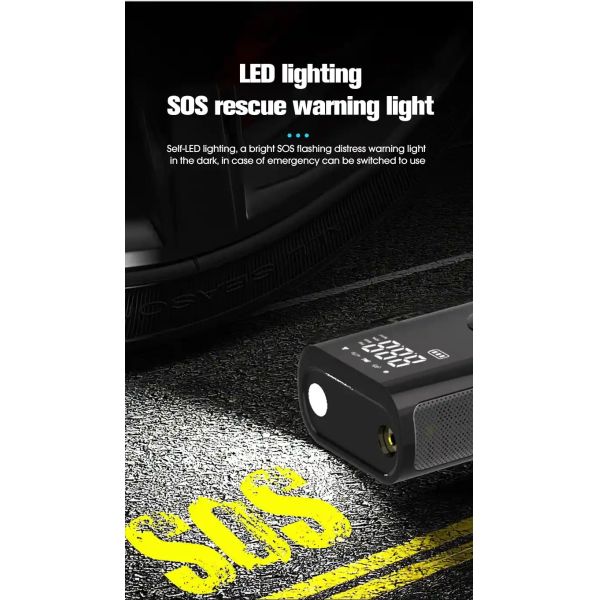 Portable Emergency Tire Inflator Smart Digital Air Pump With LED Light
