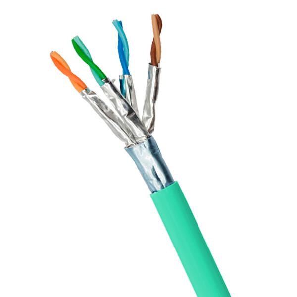 23AWG 550MHz FFTP CAT6A F FTP Cable  1000FT Green PVC Jacket