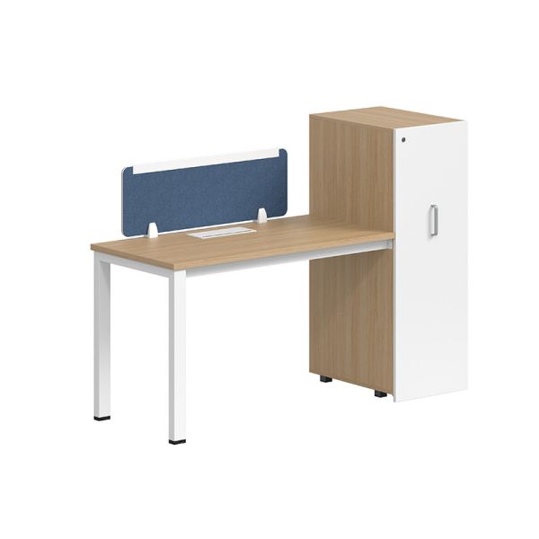 Fabrique en gros Bureau modulaire en bois Station de travail linéaire en bois avec armoire