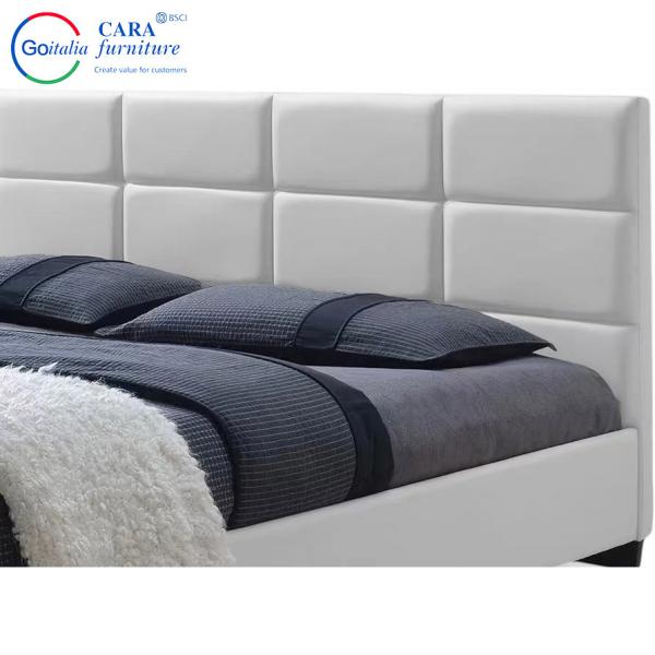 20000 Minimalist Design Wolid Wood Frame Double King Size White Home Bed Furniture For Bedrooms