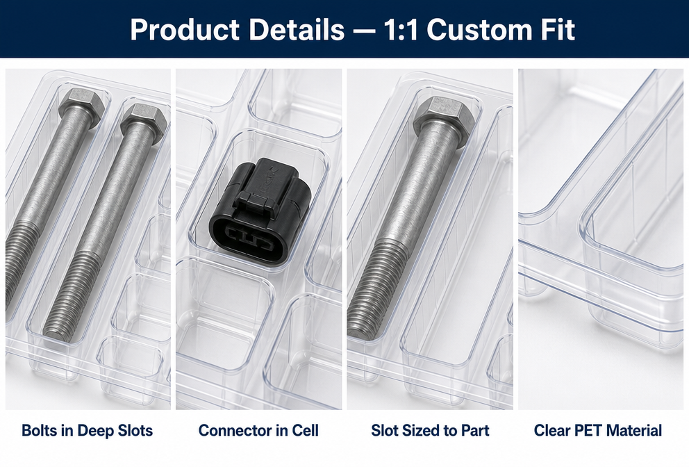 Custom Disposable Antistatic Blister Trays for Consumer Electronics Automotive Parts Packaging Logistics Use Customized Options