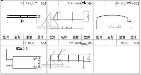 Powder Coated Aluminium Door Window Extrusion Profiles 6063 T5