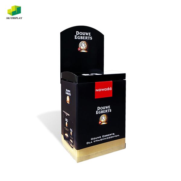 Exhibition Corrugated Cardboard Floor Display Tiered Display Stand For Commodity Retail