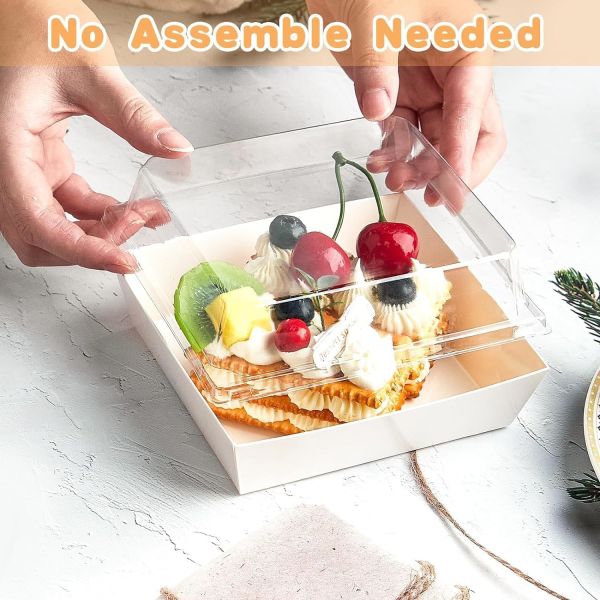 Charcuterie Boxes With Clear Lids, Pack Pink Bakery Boxes, Cookie Boxes, Small Treat Boxes For Pastry, Sandwich, Cupcakes, Strawberries, Dessert To Go Containers