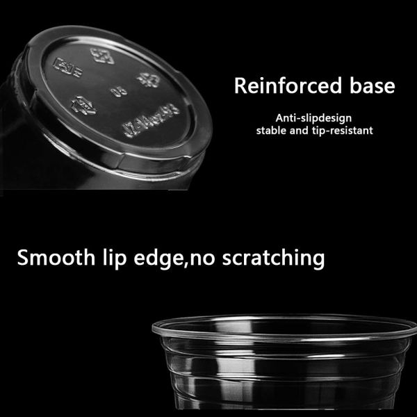 Disposable Custom Logo Printed Cold Coffee Cup  Plastic Cups with Sip Lids